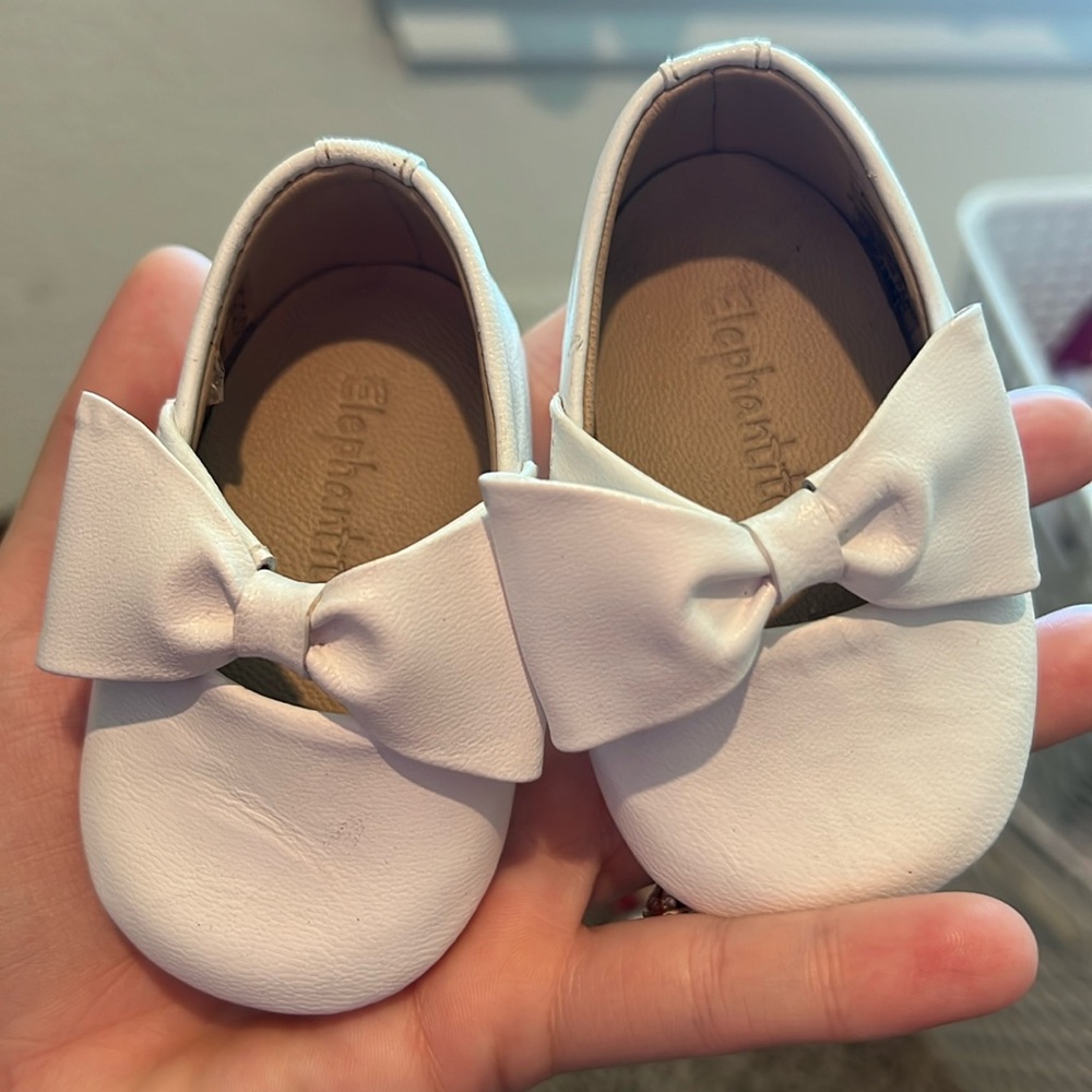 Elephantito Size 1 Baby Ballerina with Bow White